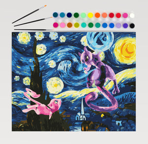 Pokemon Starry Night Paint By Numbers Set